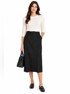 NWT Sanctuary Black Classic Straight Midi Skirt Size 6